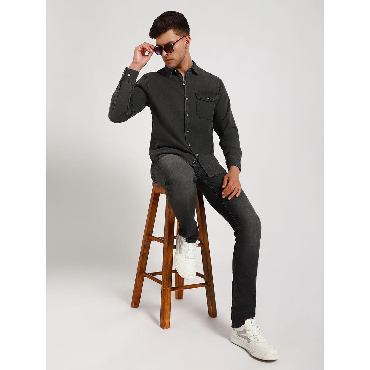 Dennis Lingo X Styli  Slim Fit Casual Shirt with Flap Pocket-men-clothing-shirts-image-4