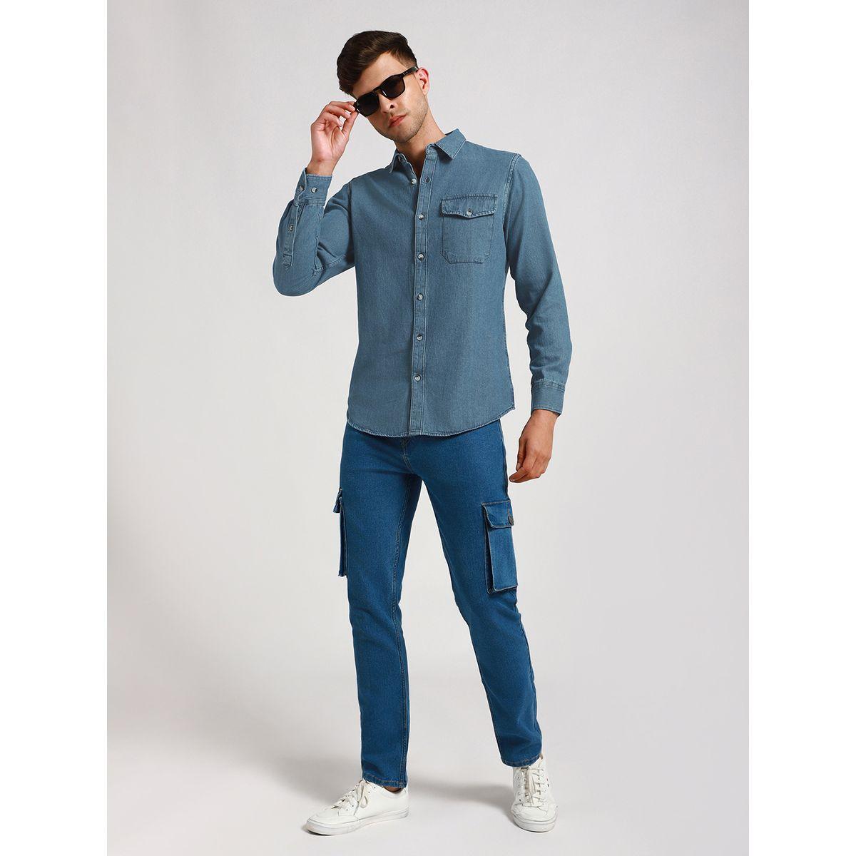 Dennis Lingo X Styli  Slim Fit Casual Shirt with Flap Pocket-men-clothing-shirts-image-4