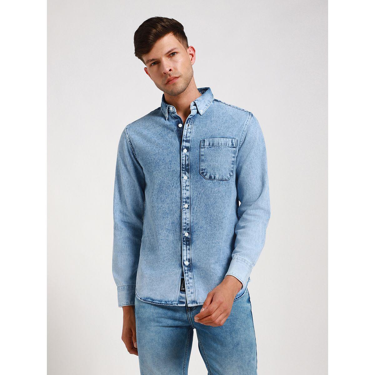 Dennis Lingo X Styli  Slim Fit Casual Shirt with Patch Pocket-men-clothing-shirts-image-1