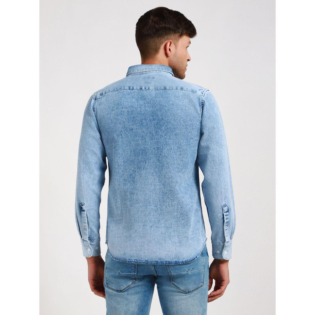 قميص كاجوال بقصة سليم فت دينيس لينجو × ستايلي-men-clothing-shirts-image-3