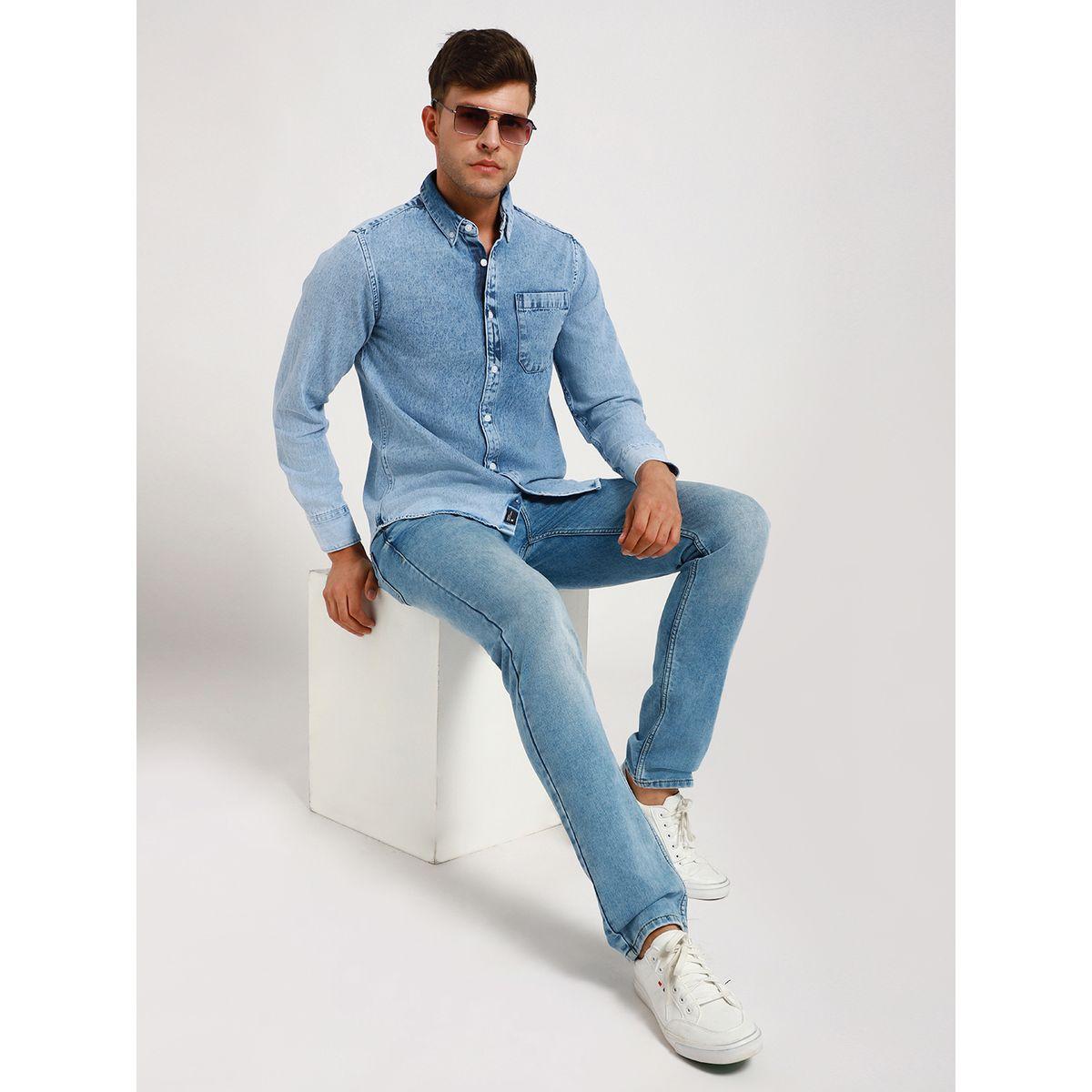 Dennis Lingo X Styli  Slim Fit Casual Shirt with Patch Pocket-men-clothing-shirts-image-4