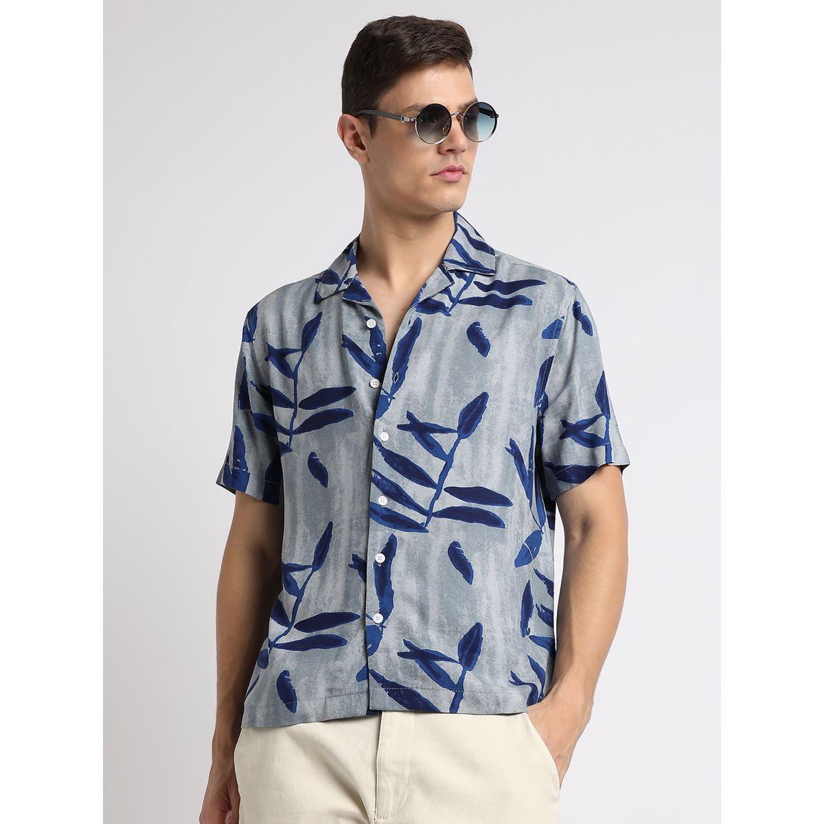 قميص مطبع بطبعة استوائية مع اكمام قصيرة دينيس لينجو × ستايلي-men-clothing-shirts-image-1