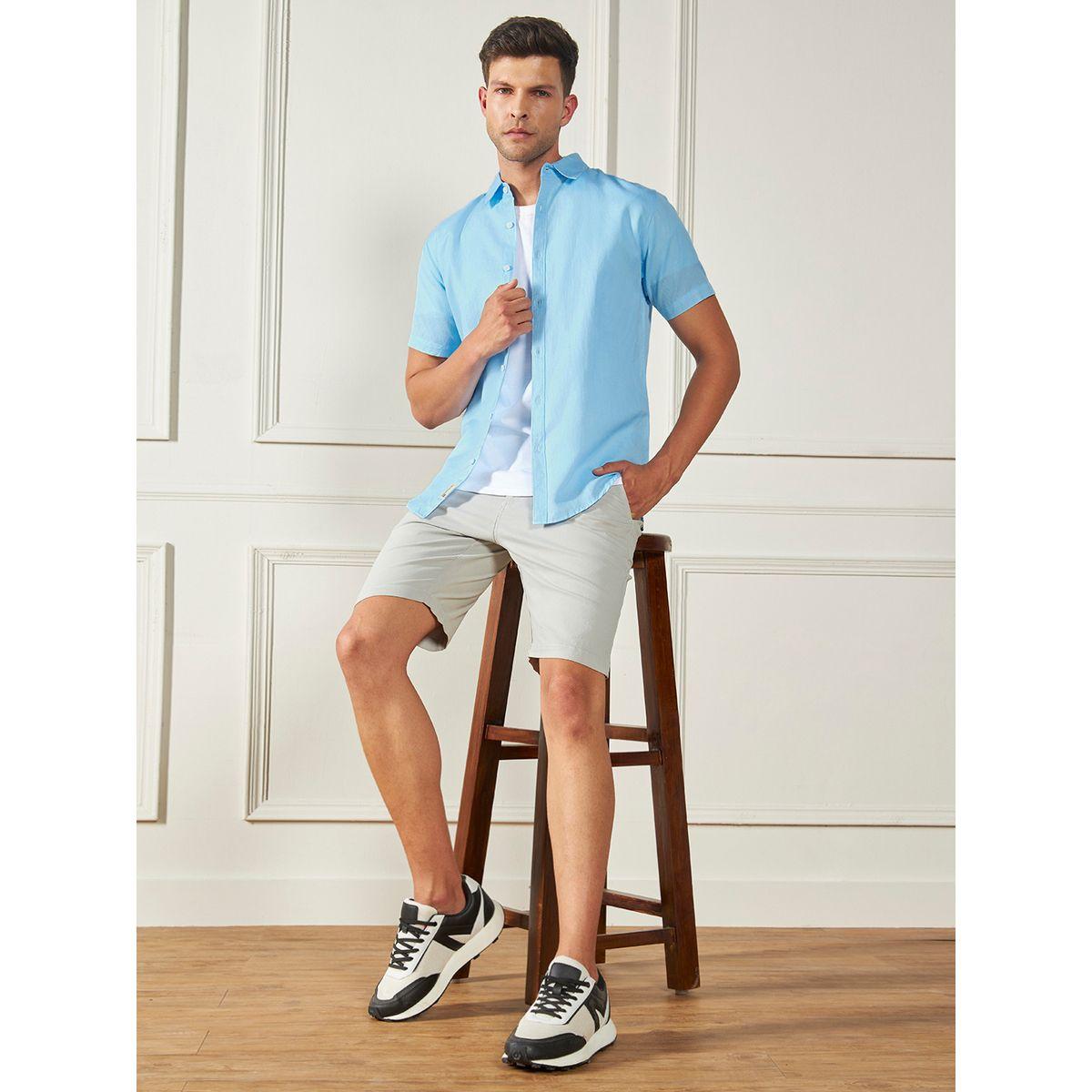Dennis Lingo X Styli  Solid Cotton Slim Fit Casual Shirt-men-clothing-shirts-image-4