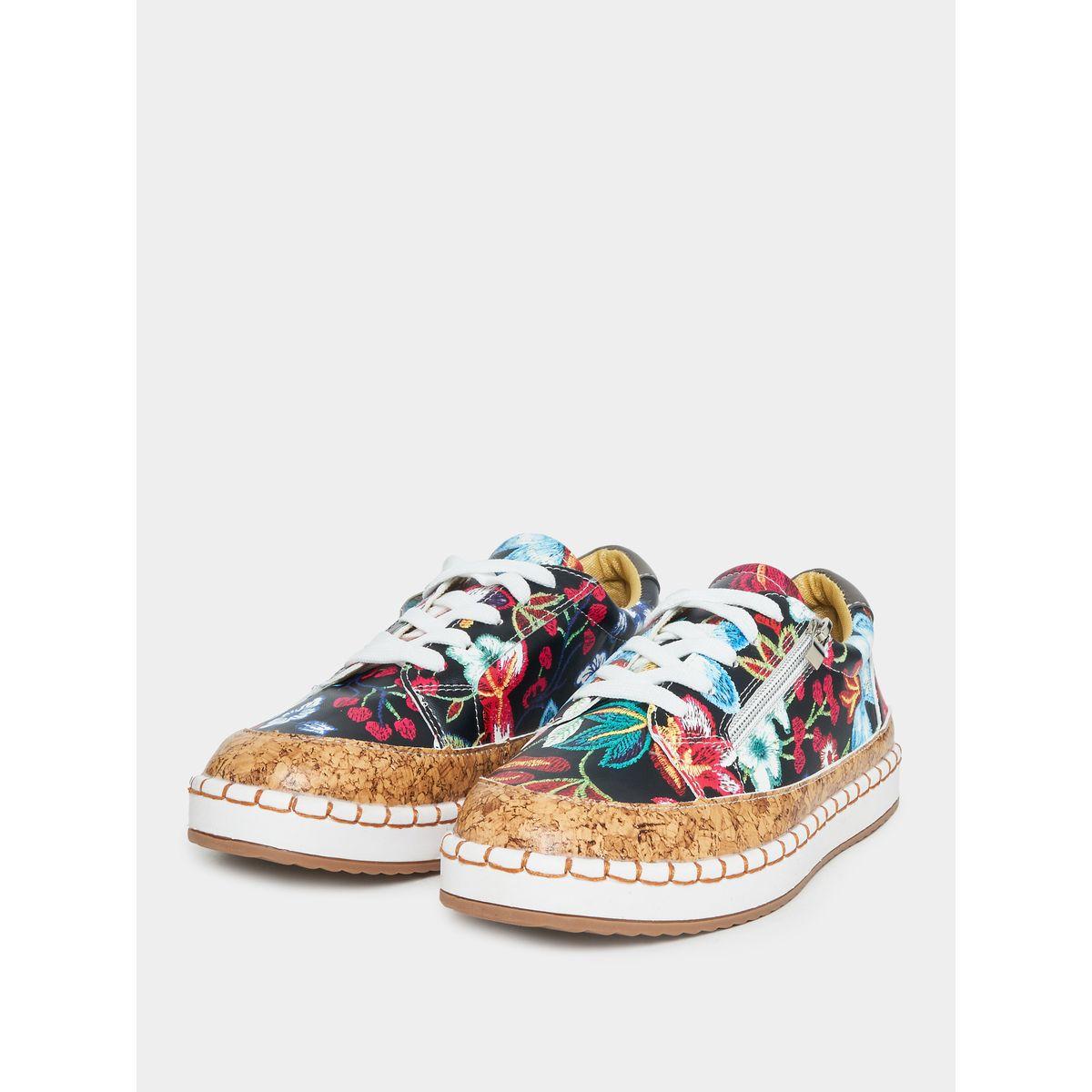 Styli Floral Print Lace Up Casual Shoes-women-shoes-loafersandmoccasins-image-1