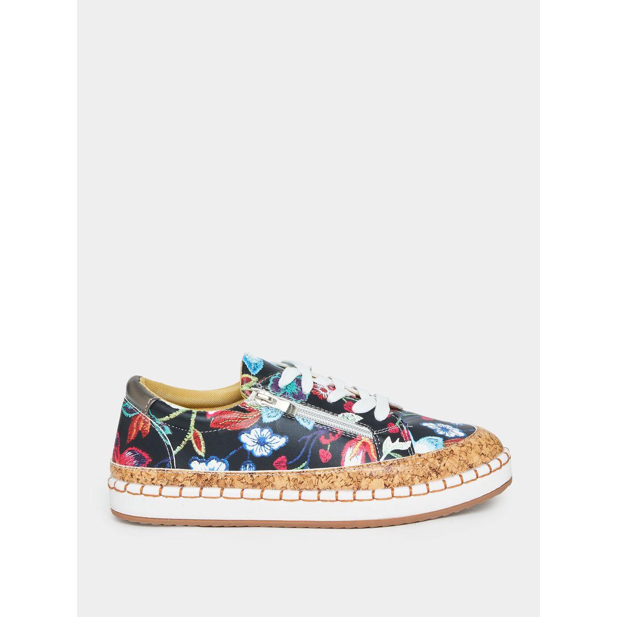 Styli Floral Print Lace Up Casual Shoes-women-shoes-loafersandmoccasins-image-2
