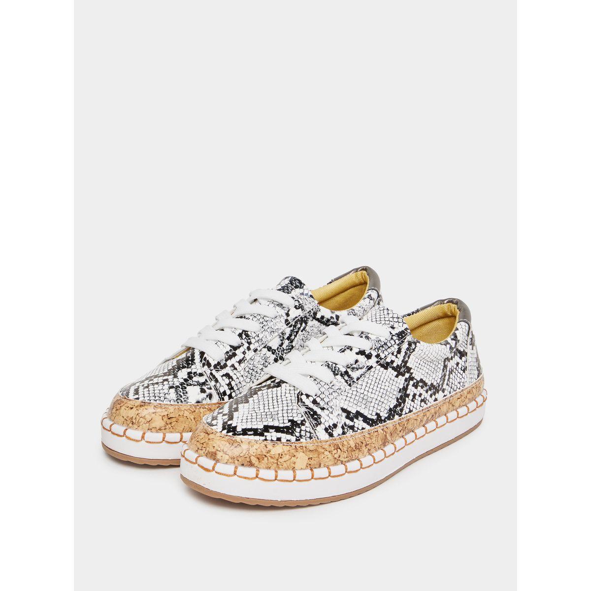 Styli Snake Print Lace Up Casual Shoes-women-shoes-loafersandmoccasins-image-3