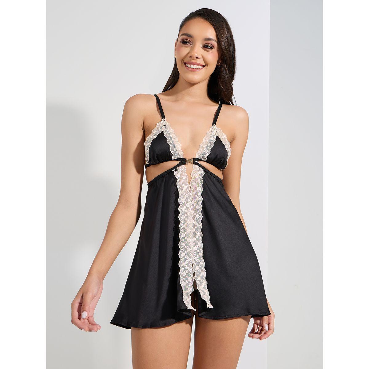 بيبي دول ساتان مفتوح بتداخلات دانتيل-women-clothing-lingerie-babydollsandbodysuits-image-1