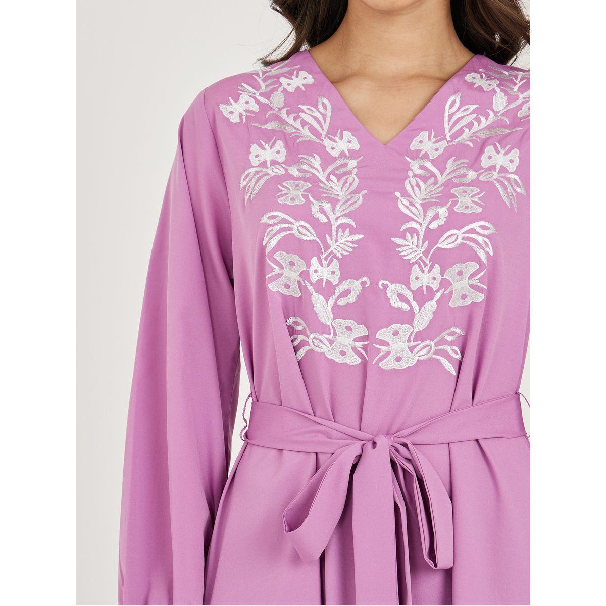 Styli Embroidered Neck Jalabiya with Balloon Sleeves-women-arabicclothing-jalabiyas-image-3