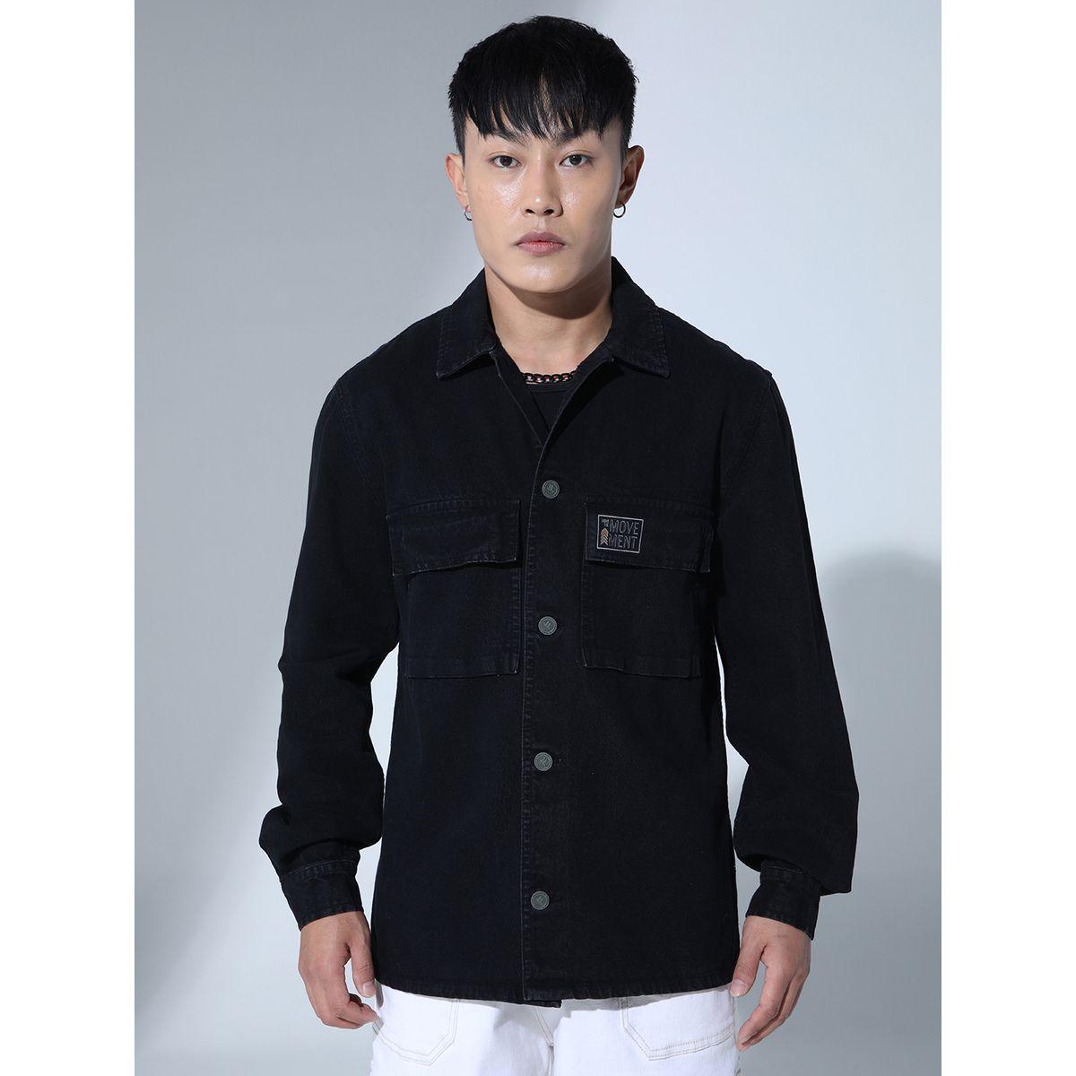 Hubberholme X Styli  Badge Detail Long Sleeve Denim Jacket-men-clothing-jacketsandblazers-jackets-image-2