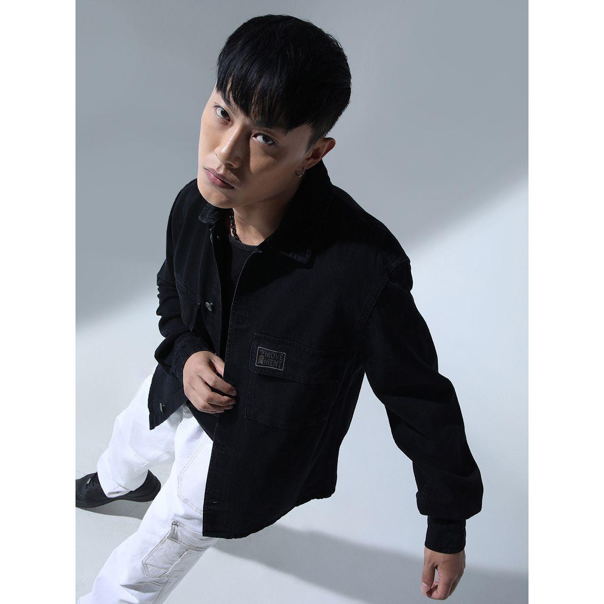 Hubberholme X Styli  Badge Detail Long Sleeve Denim Jacket-men-clothing-jacketsandblazers-jackets-image-8