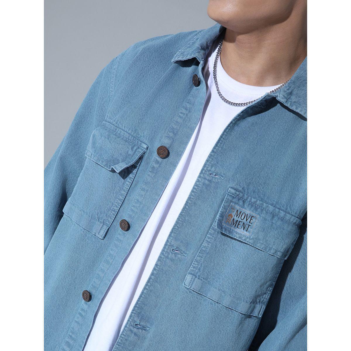 جاكيت دنيم فضفاض مع ياقة سبريد هابر هولم × ستايلي-men-clothing-jacketsandblazers-jackets-image-5