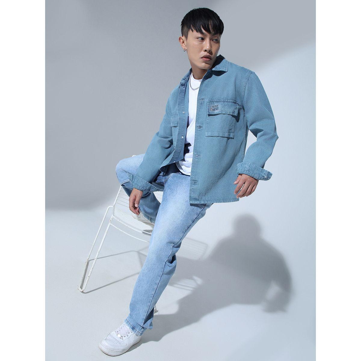 Hubberholme X Styli  Spread Collar Classic Oversized Denim Jacket-men-clothing-jacketsandblazers-jackets-image-6