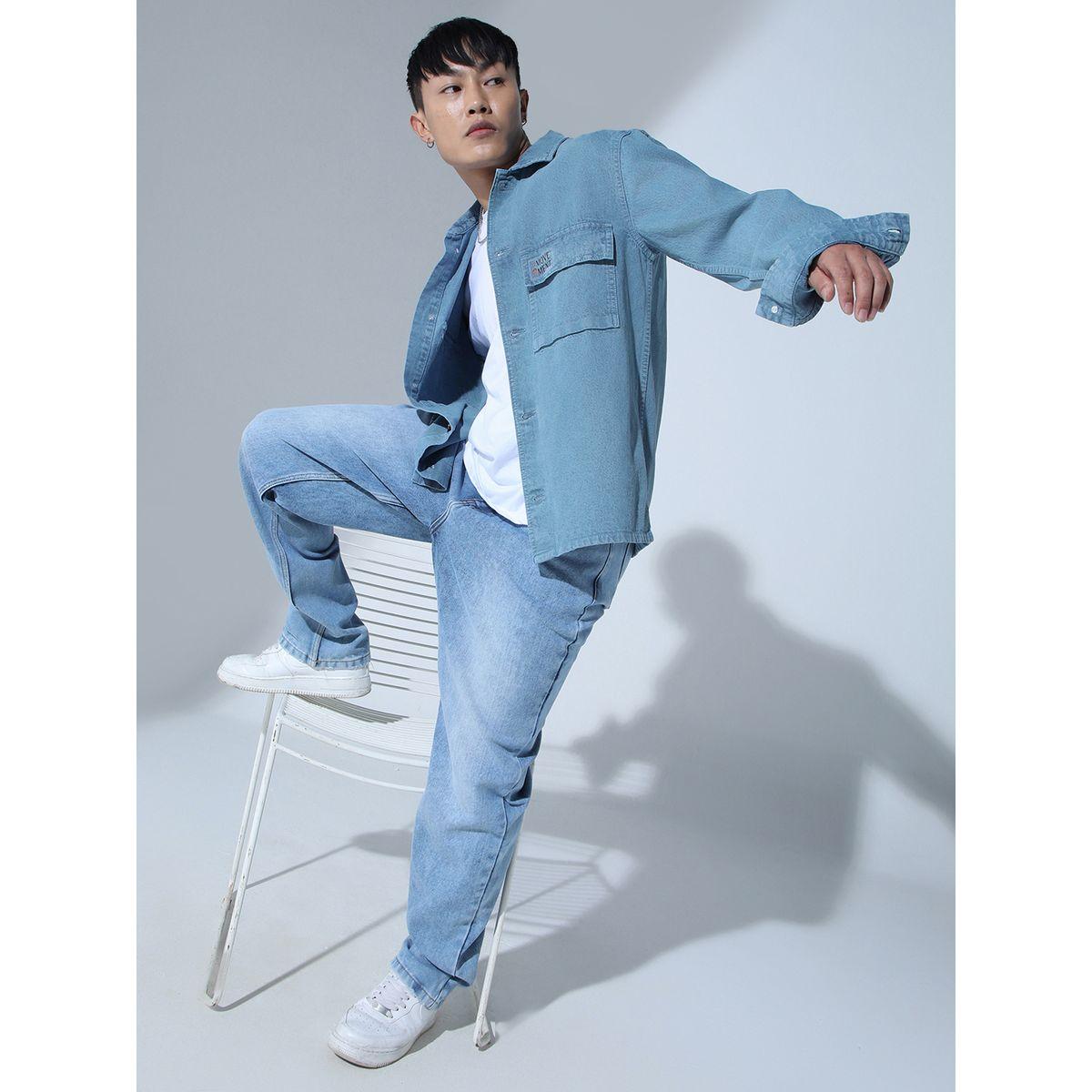 Hubberholme X Styli  Spread Collar Classic Oversized Denim Jacket-men-clothing-jacketsandblazers-jackets-image-7