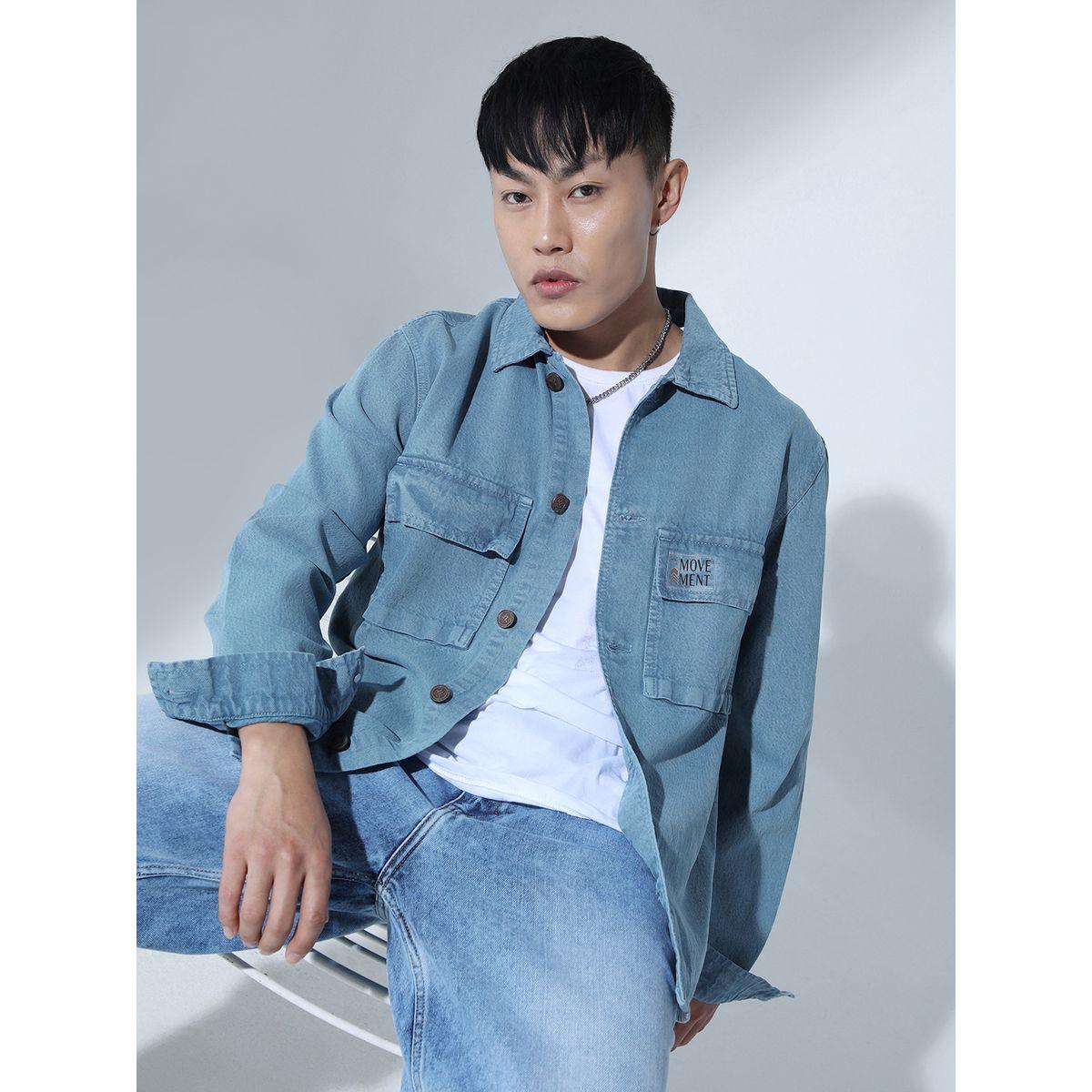 جاكيت دنيم فضفاض مع ياقة سبريد هابر هولم × ستايلي-men-clothing-jacketsandblazers-jackets-image-8