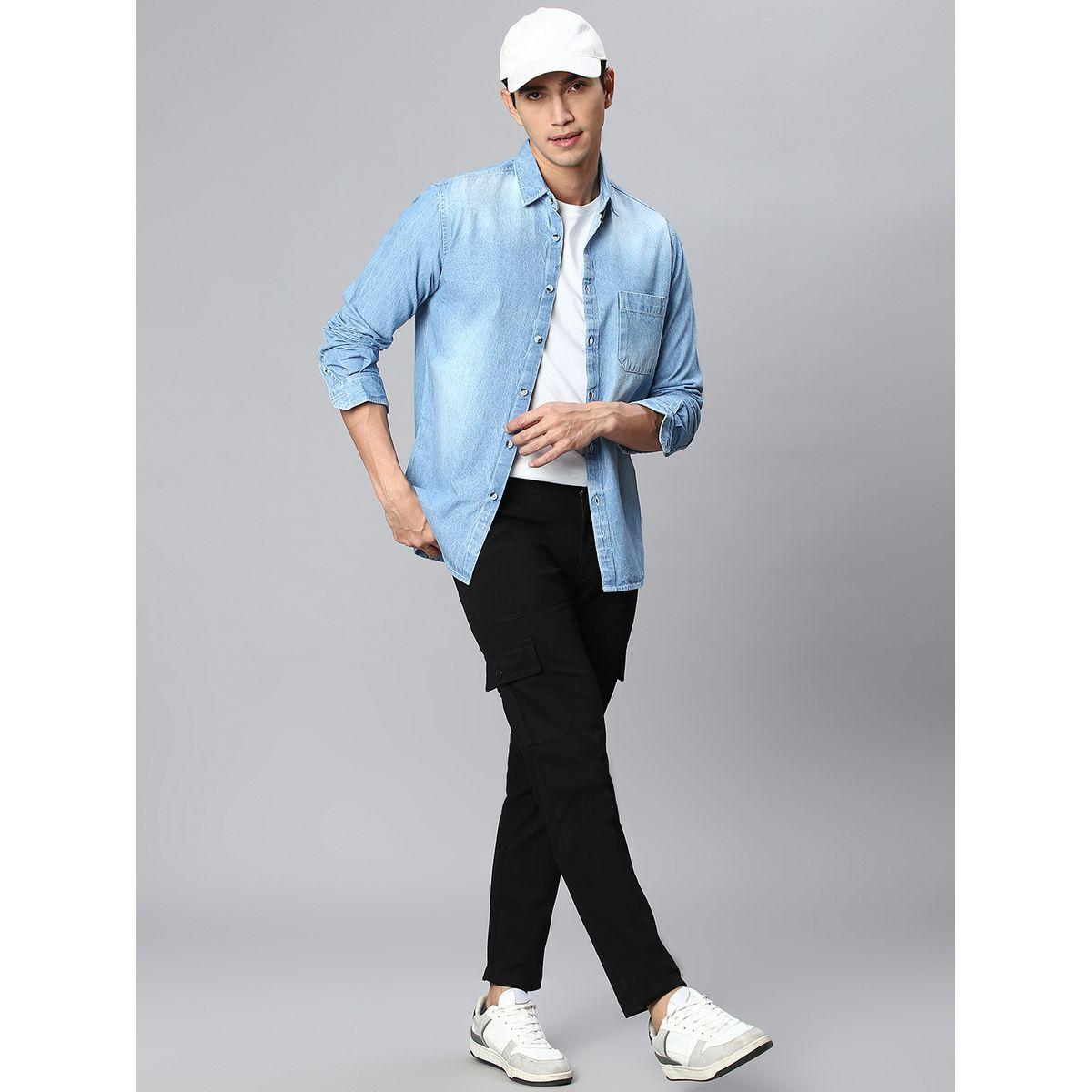 بنطال كارجو سادة بخصر متوسط هابر هولم × ستايلي-men-clothing-bottoms-trousersandchinos-trousers-image-3
