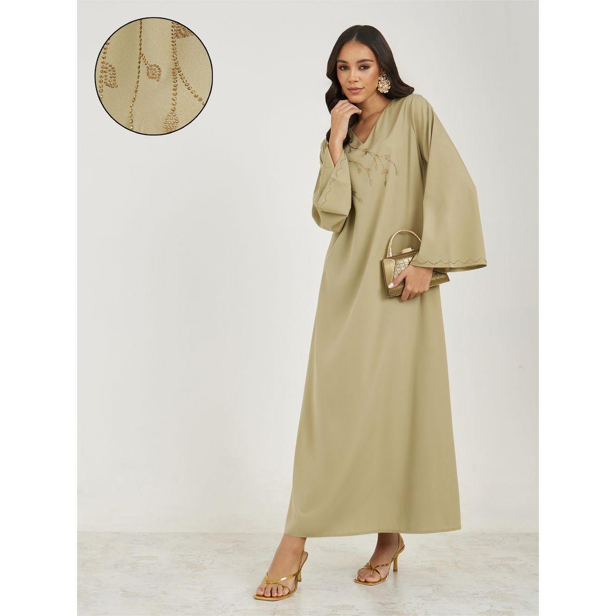 Styli Embellished Long Bell Sleeves Jalabiya-women-arabicclothing-jalabiyas-image-1