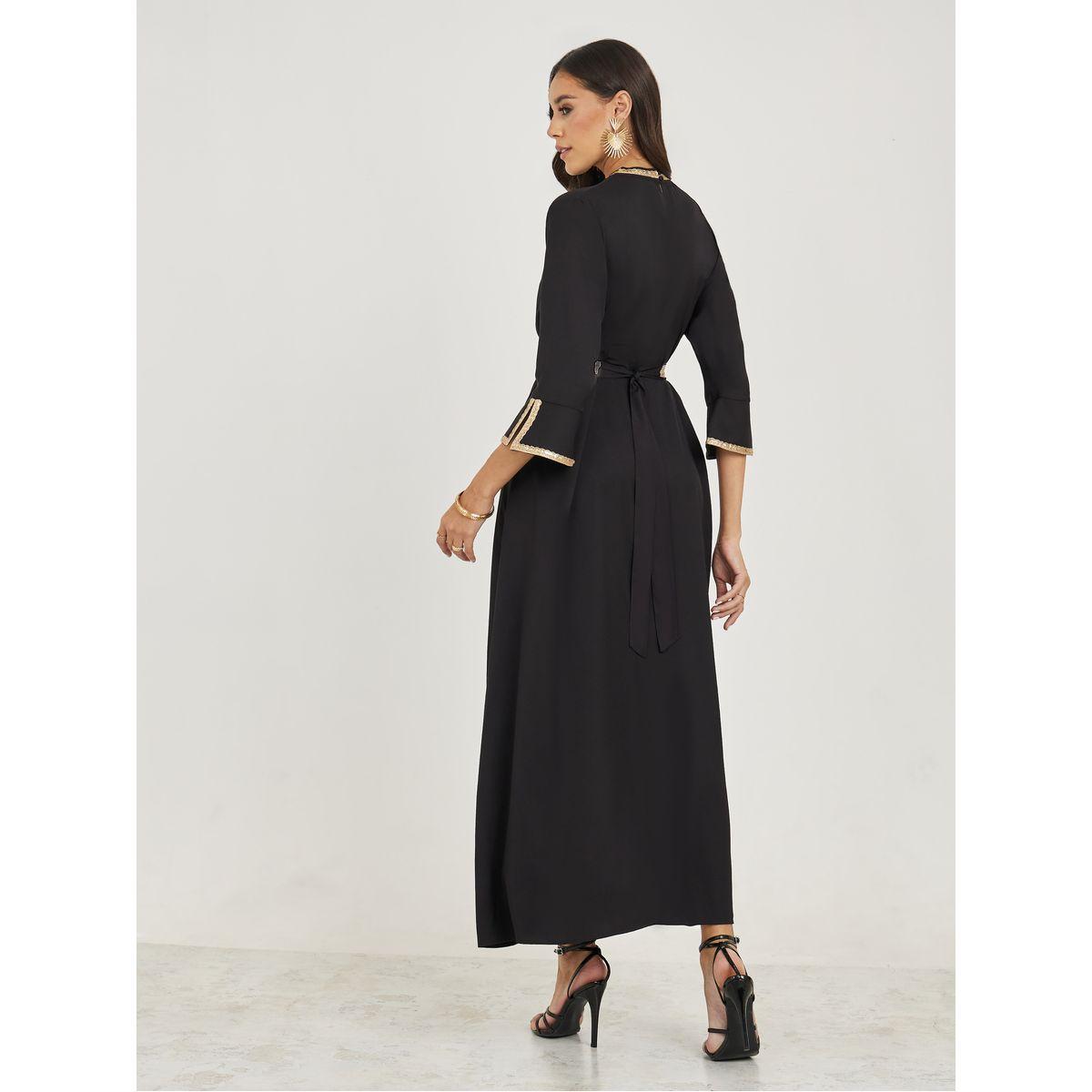 Styli Keyhole Neck Jalabiya with Self-Tie Belt-women-arabicclothing-jalabiyas-image-4