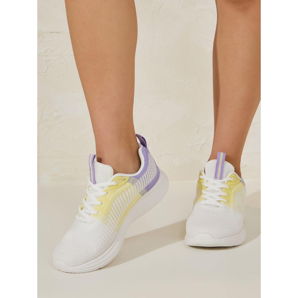 Styli Knitted Mesh Color Block Sports Sneakers-women-shoes-sneakers-image-1