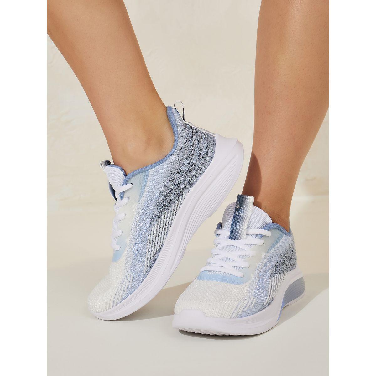 Styli Knitted Mesh Wave Print Sports Sneakers-women-shoes-sneakers-image-1
