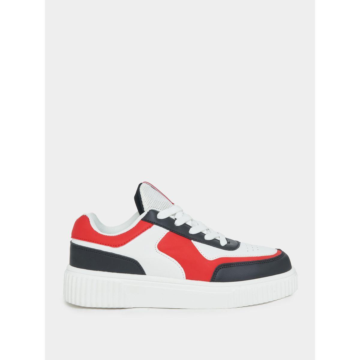 Styli Color Block Platform Heel Lace-Up Shoes-women-shoes-sneakers-image-1