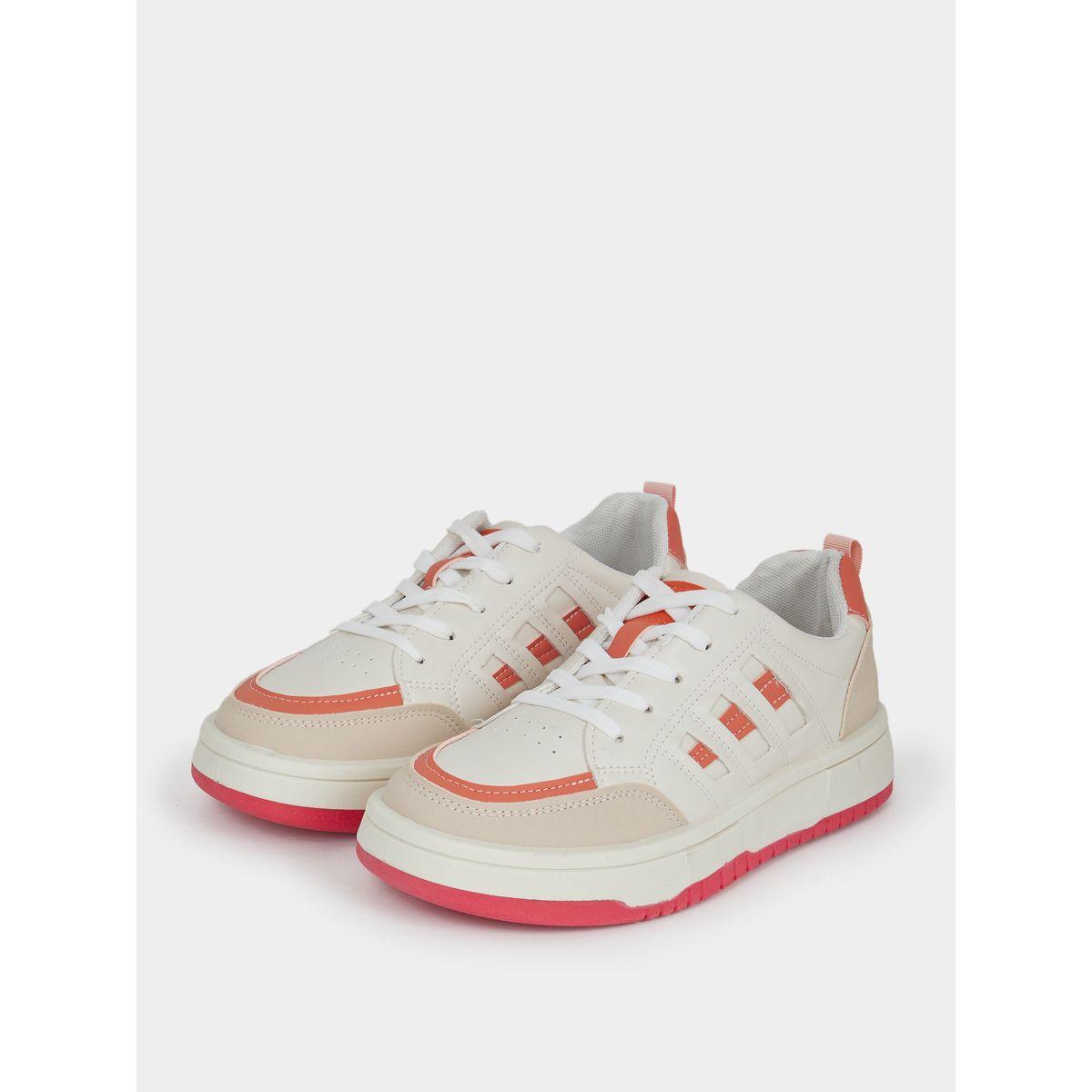 Styli Textured Contrast Panel Sneakers-women-shoes-sneakers-image-3