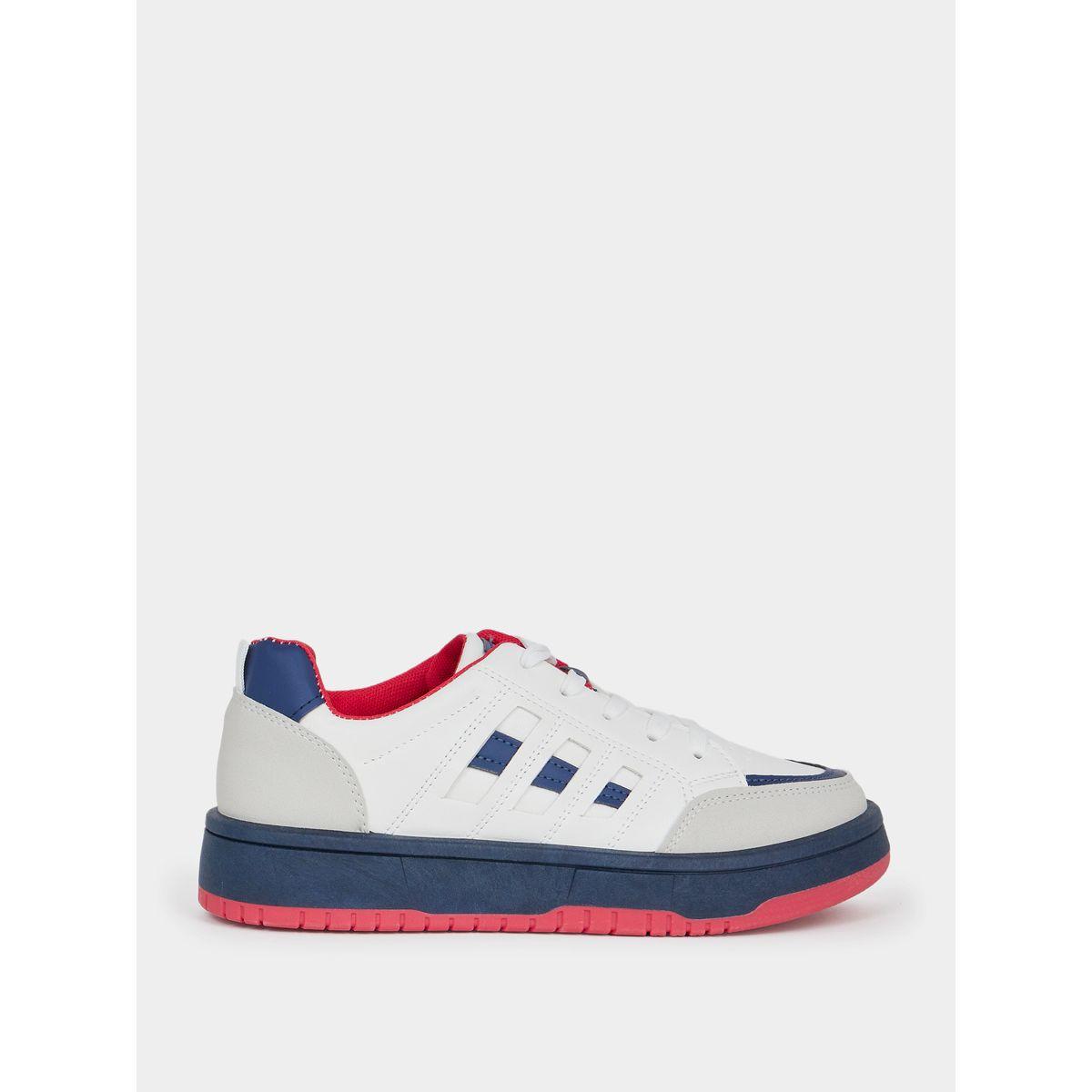 Styli Textured Contrast Panel Sneakers-women-shoes-sneakers-image-2