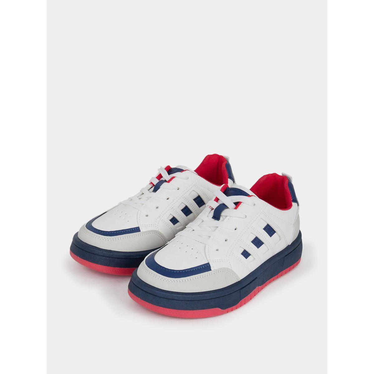 Styli Textured Contrast Panel Sneakers-women-shoes-sneakers-image-3
