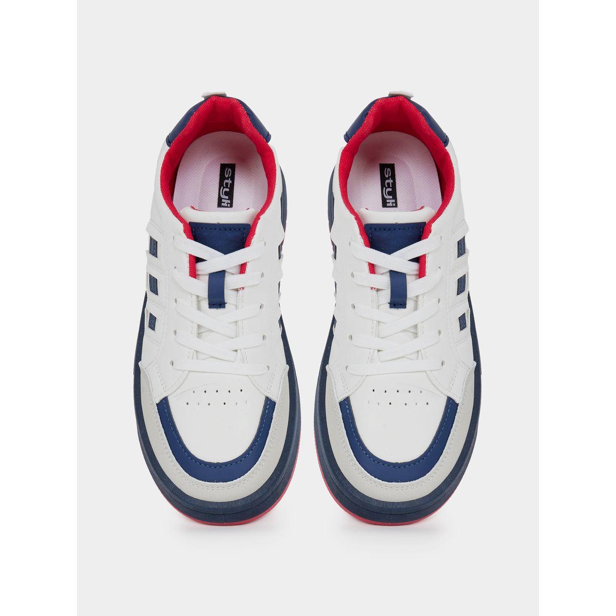 Styli Textured Contrast Panel Sneakers-women-shoes-sneakers-image-6