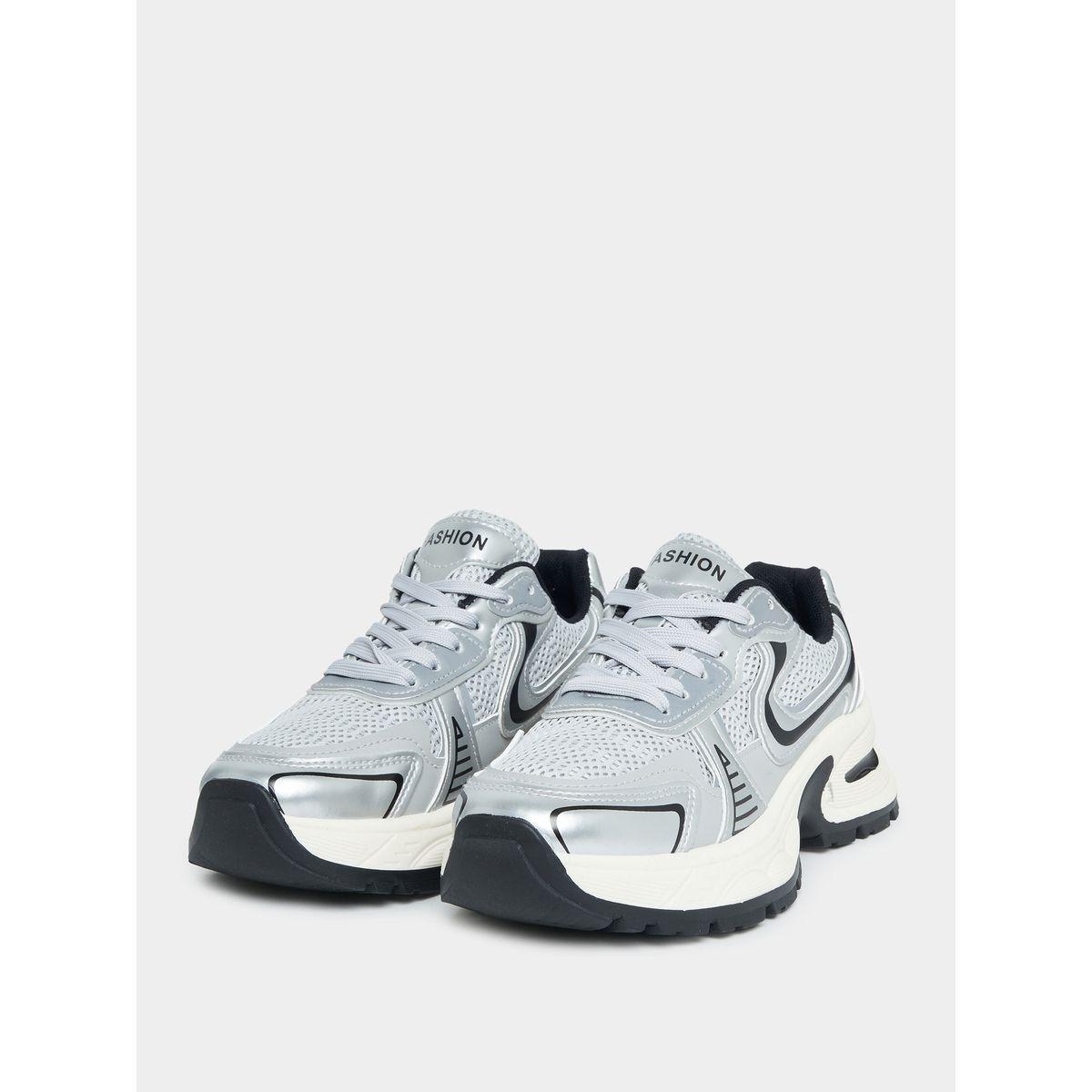 Styli Textured Chunky Mesh Sneakers-women-shoes-sneakers-image-2