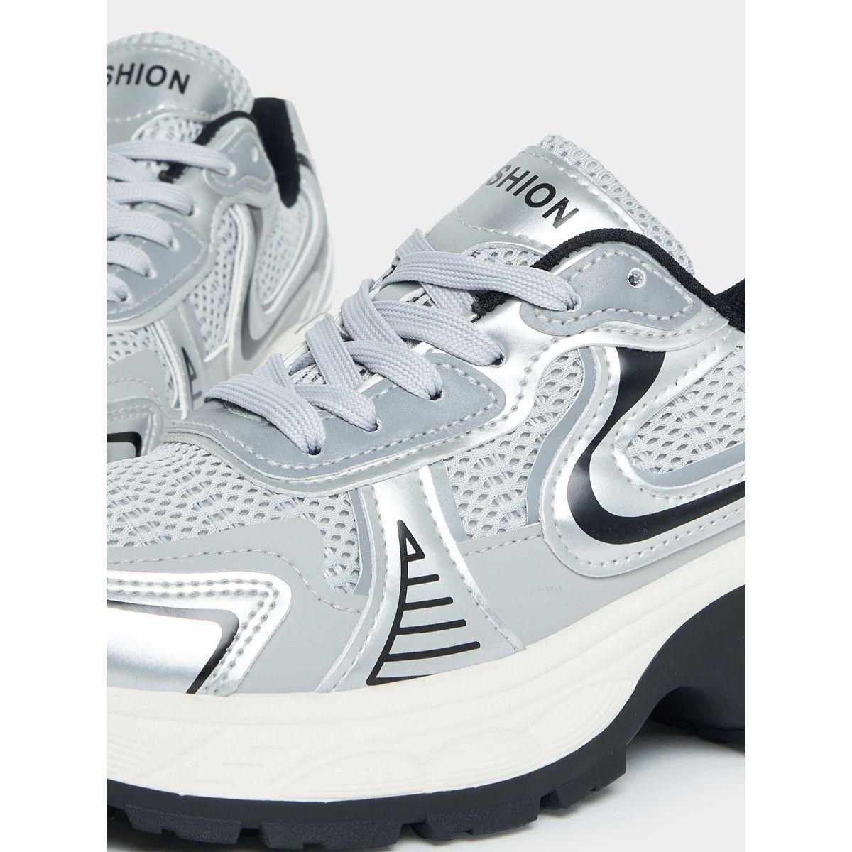 Styli Textured Chunky Mesh Sneakers-women-shoes-sneakers-image-5