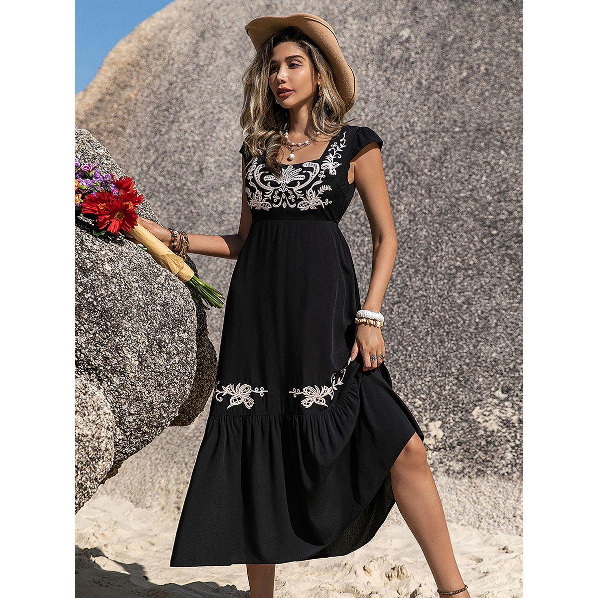 Russty Dustty X Styli Russty Dustty Floral Embroidery Square Neck Midi Dress-women-clothing-dresses-image-6