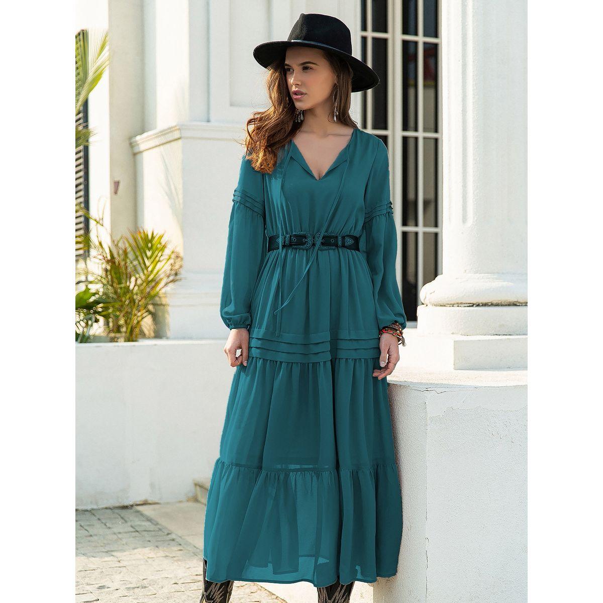 Russty Dustty X Styli Russty Dustty Lace Insert Tiered Midi Dress with Bishop Sleeve-women-clothing-dresses-image-6
