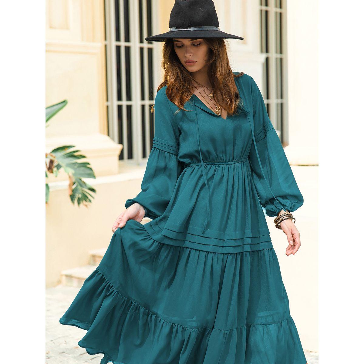 Russty Dustty X Styli Russty Dustty Lace Insert Tiered Midi Dress with Bishop Sleeve-women-clothing-dresses-image-8