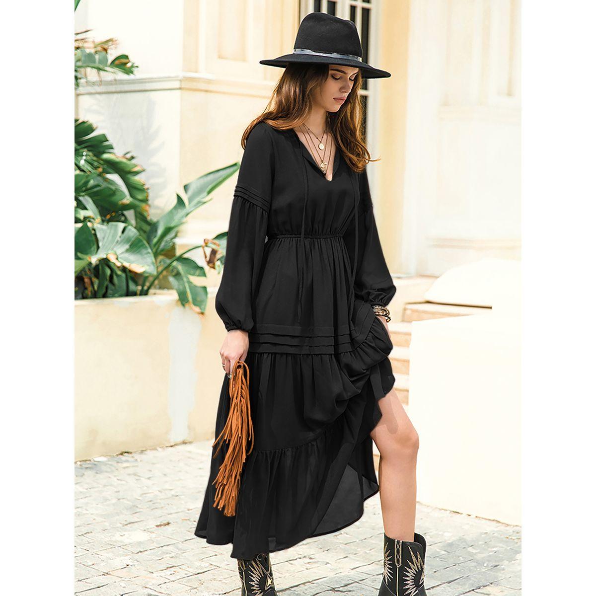 Russty Dustty X Styli Russty Dustty Lace Insert Tiered Midi Dress With Bishop Sleeve-women-clothing-dresses-image-3