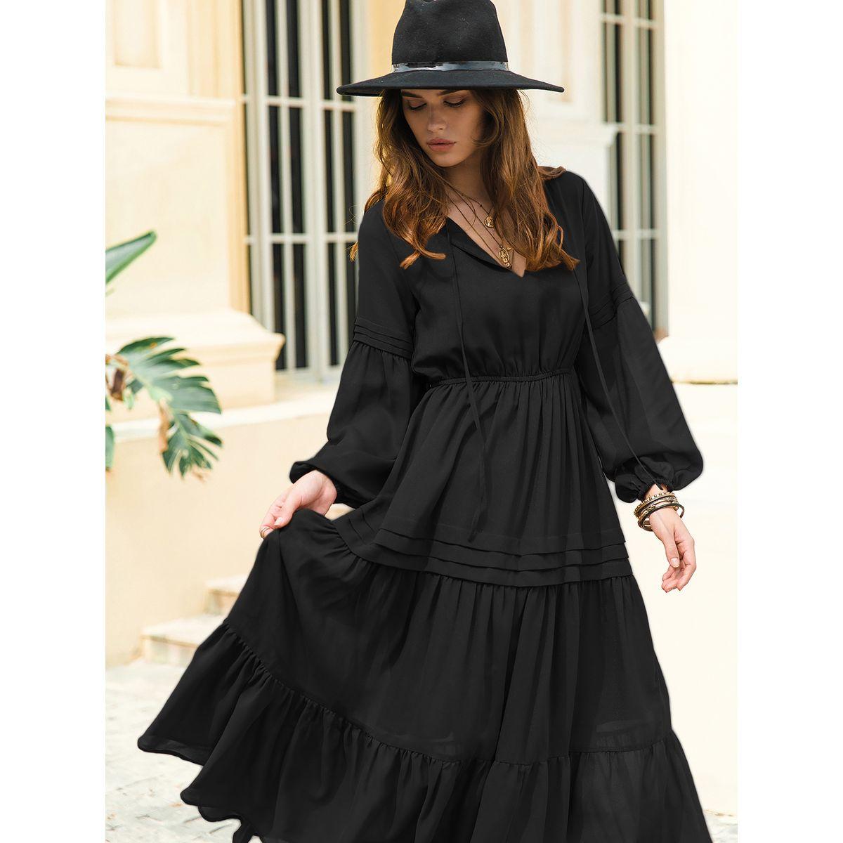 Russty Dustty X Styli Russty Dustty Lace Insert Tiered Midi Dress With Bishop Sleeve-women-clothing-dresses-image-6