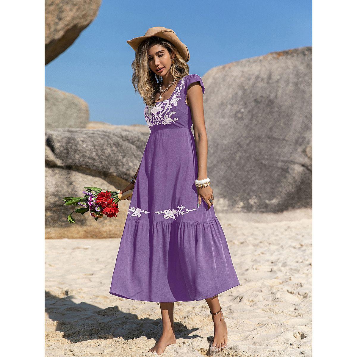 Russty Dustty X Styli Russty Dustty Floral Embroidery Square Neck Midi Dress-women-clothing-dresses-image-1