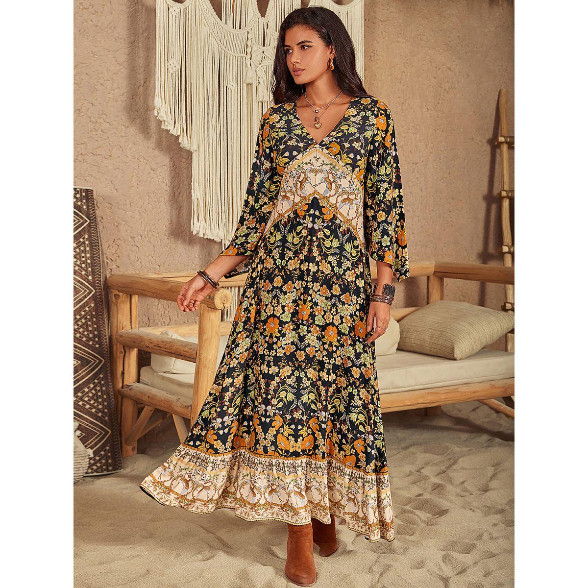 Russty Dustty X Styli Russty Dustty Floral Print V Neck A-Line Maxi Dress-women-clothing-dresses-image-3
