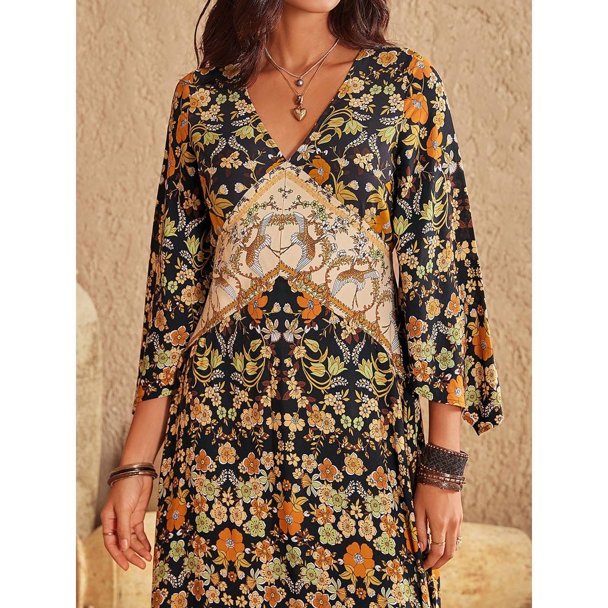 Russty Dustty X Styli Russty Dustty Floral Print V Neck A-Line Maxi Dress-women-clothing-dresses-image-5