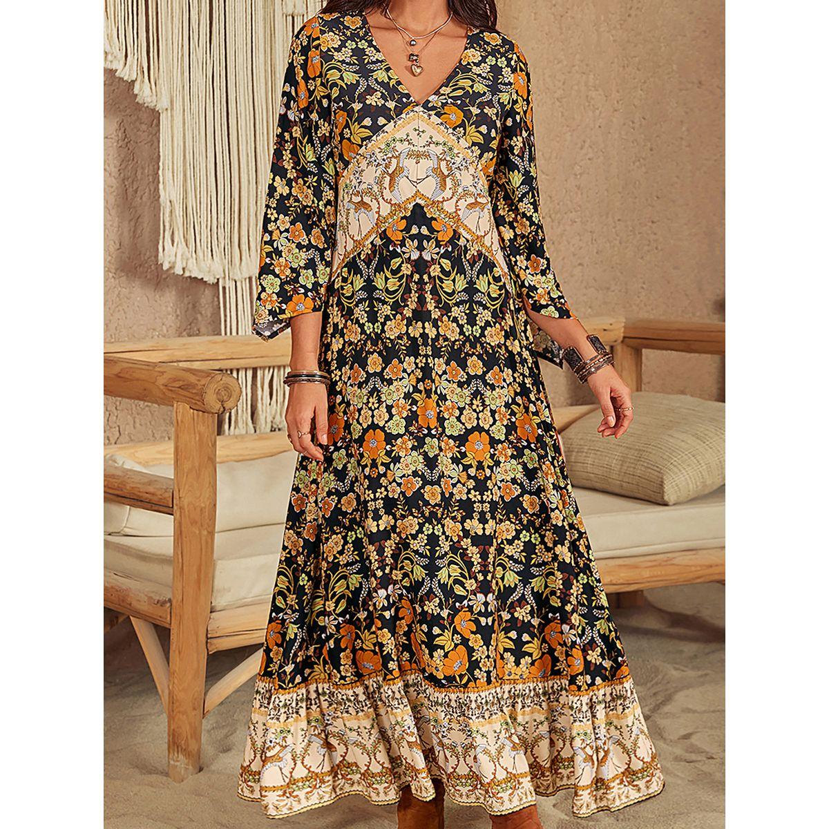 Russty Dustty X Styli Russty Dustty Floral Print V Neck A-Line Maxi Dress-women-clothing-dresses-image-6