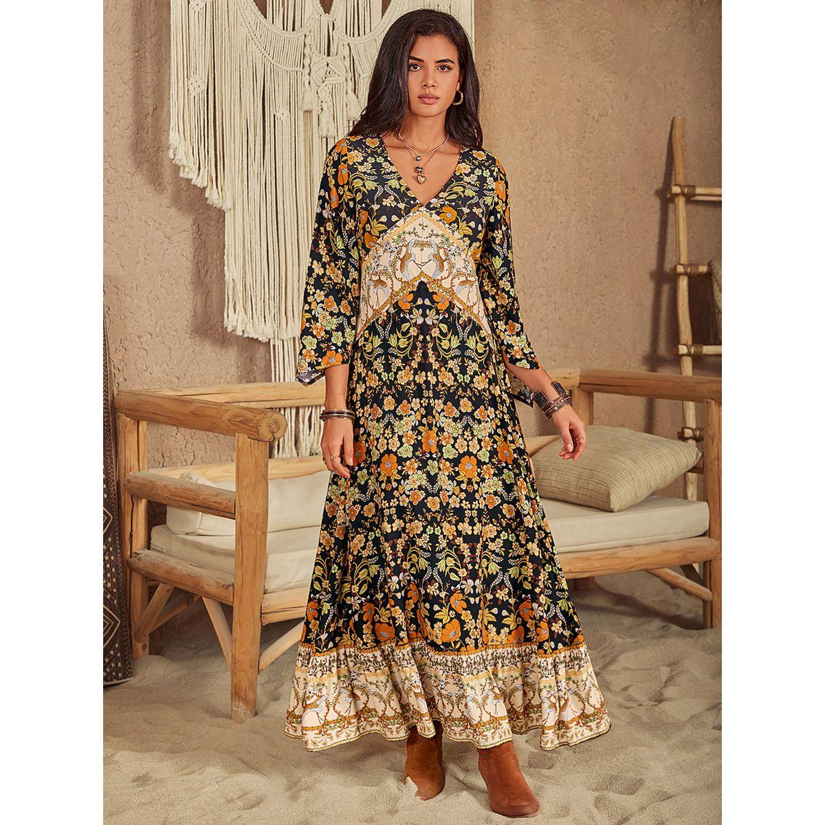 Russty Dustty X Styli Russty Dustty Floral Print V Neck A-Line Maxi Dress-women-clothing-dresses-image-7