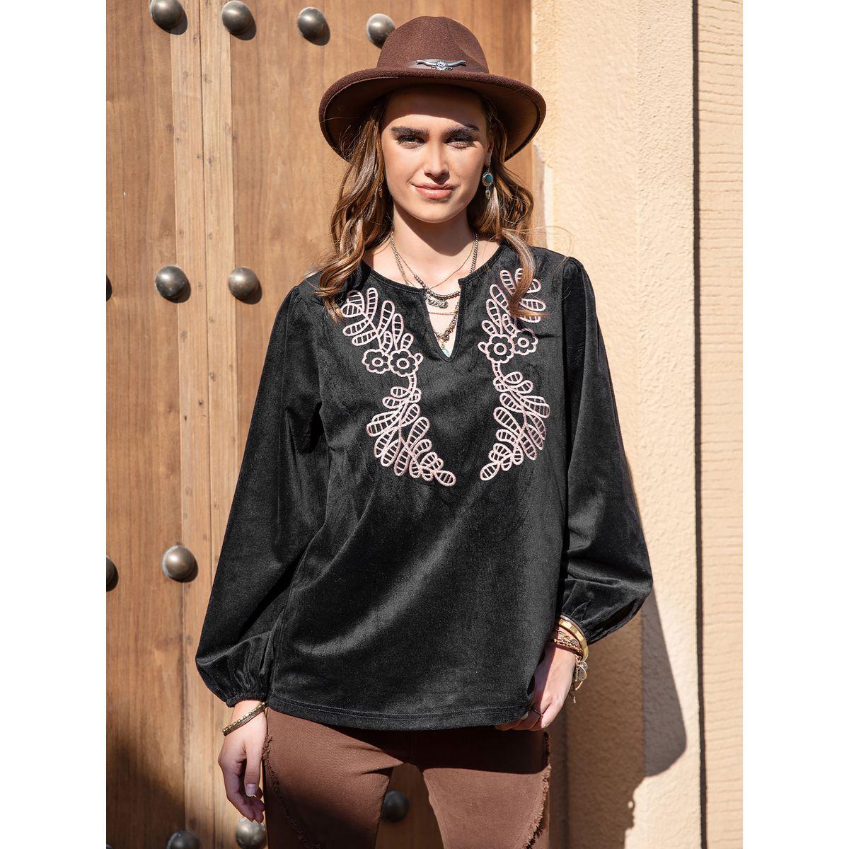 بلوزة مطبعة بزهور مع اكمام جرس رَستي دَستي × ستايلي-women-clothing-shirtsandblouses-blouses-image-4
