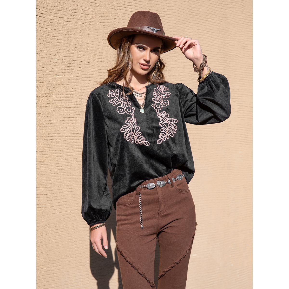 بلوزة مطبعة بزهور مع اكمام جرس رَستي دَستي × ستايلي-women-clothing-shirtsandblouses-blouses-image-7