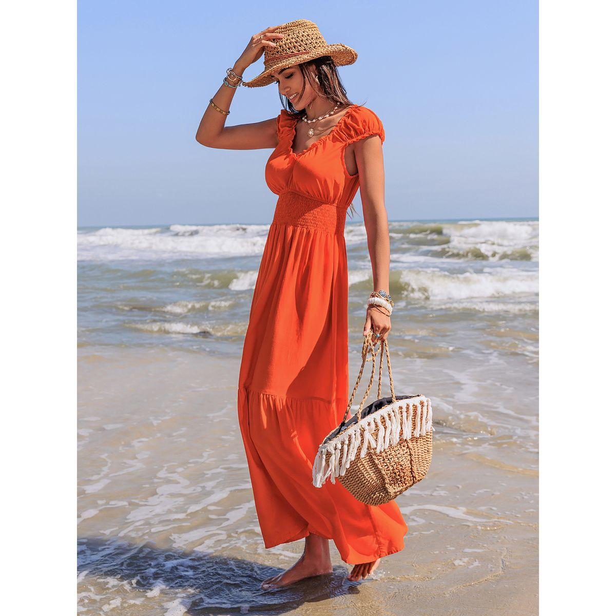 فستان طويل باكتاف مكشوفة وتفاصيل براقة رَستي دَستي × ستايلي-women-clothing-dresses-image-5