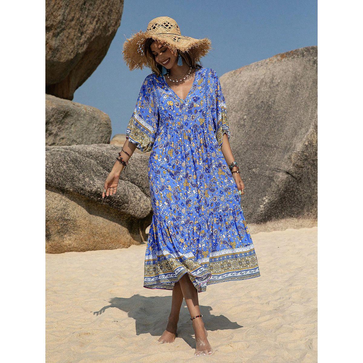 Russty Dustty X Styli Russty Dustty Floral Print Tiered Midi Dress with Volume Sleeve-women-clothing-dresses-image-1