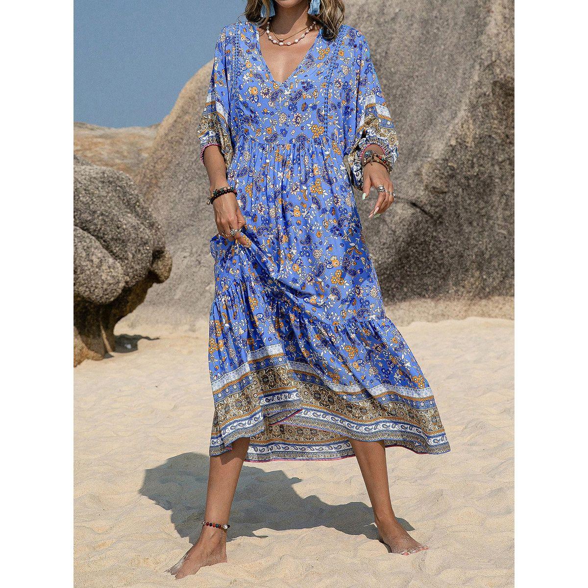 Russty Dustty X Styli Russty Dustty Floral Print Tiered Midi Dress with Volume Sleeve-women-clothing-dresses-image-3