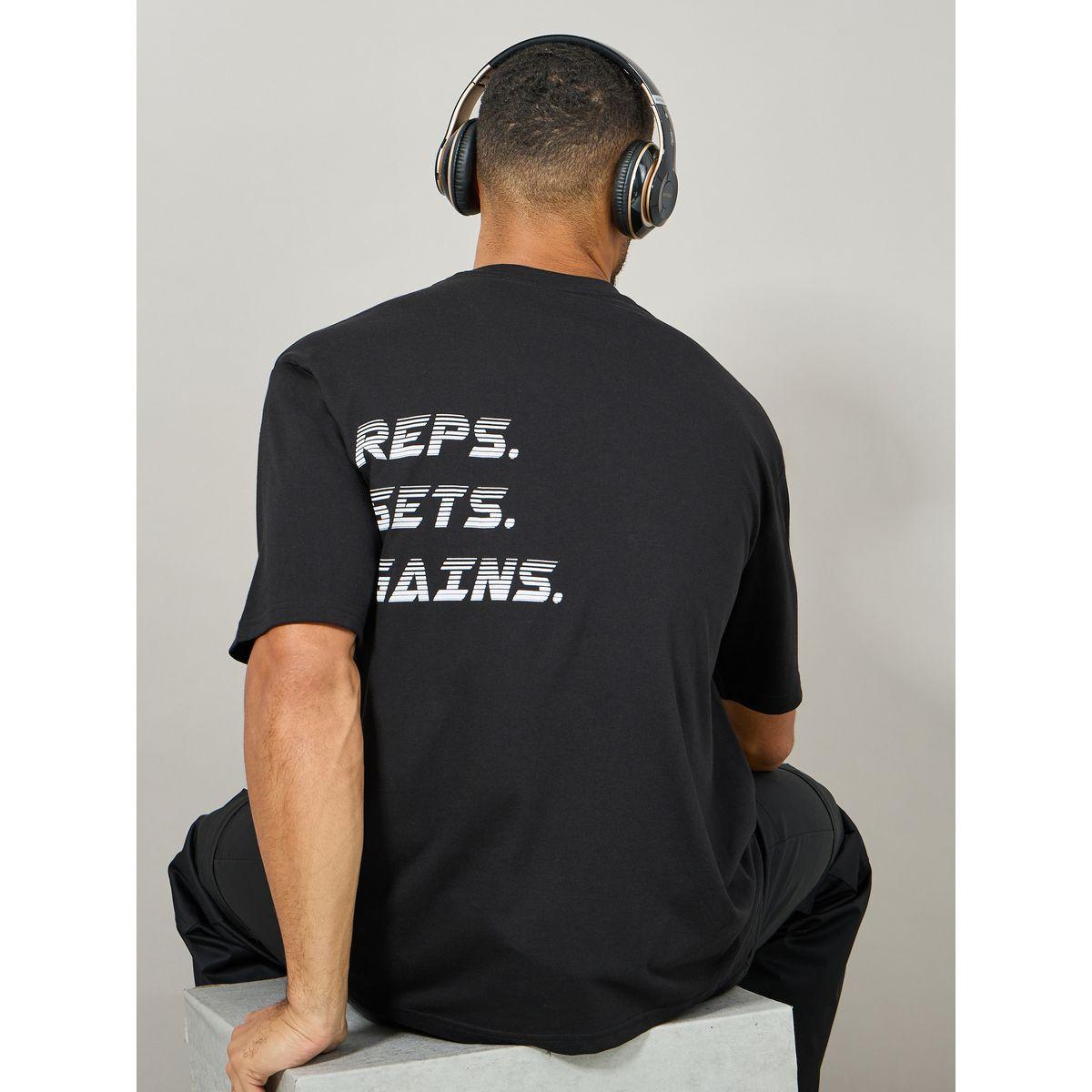 Styli Active Cotton Rich Back Print Oversized Athleisure T-Shirt-men-clothing-sportswearandactivewear-tshirtsandpolos-image-1