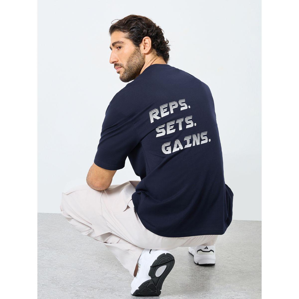 Styli Cotton Rich Back Print Oversized Athleisure T-Shirt-men-clothing-sportswearandactivewear-tshirtsandpolos-image-1