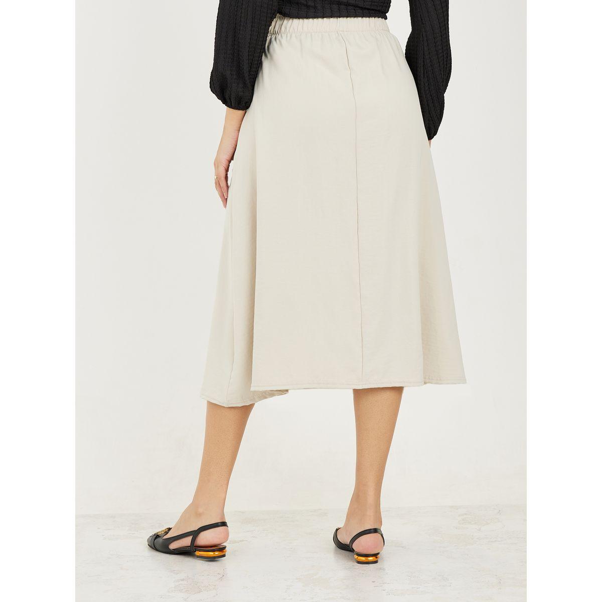 Styli Elastic Waistband Solid Midi Skirt-women-clothing-bottoms-skirts-image-4
