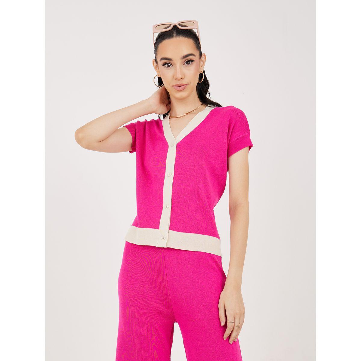 Styli Colorblock Knit Top & Straight Leg Ankle Length Pants Co-Ords-women-clothing-coordsets-image-2
