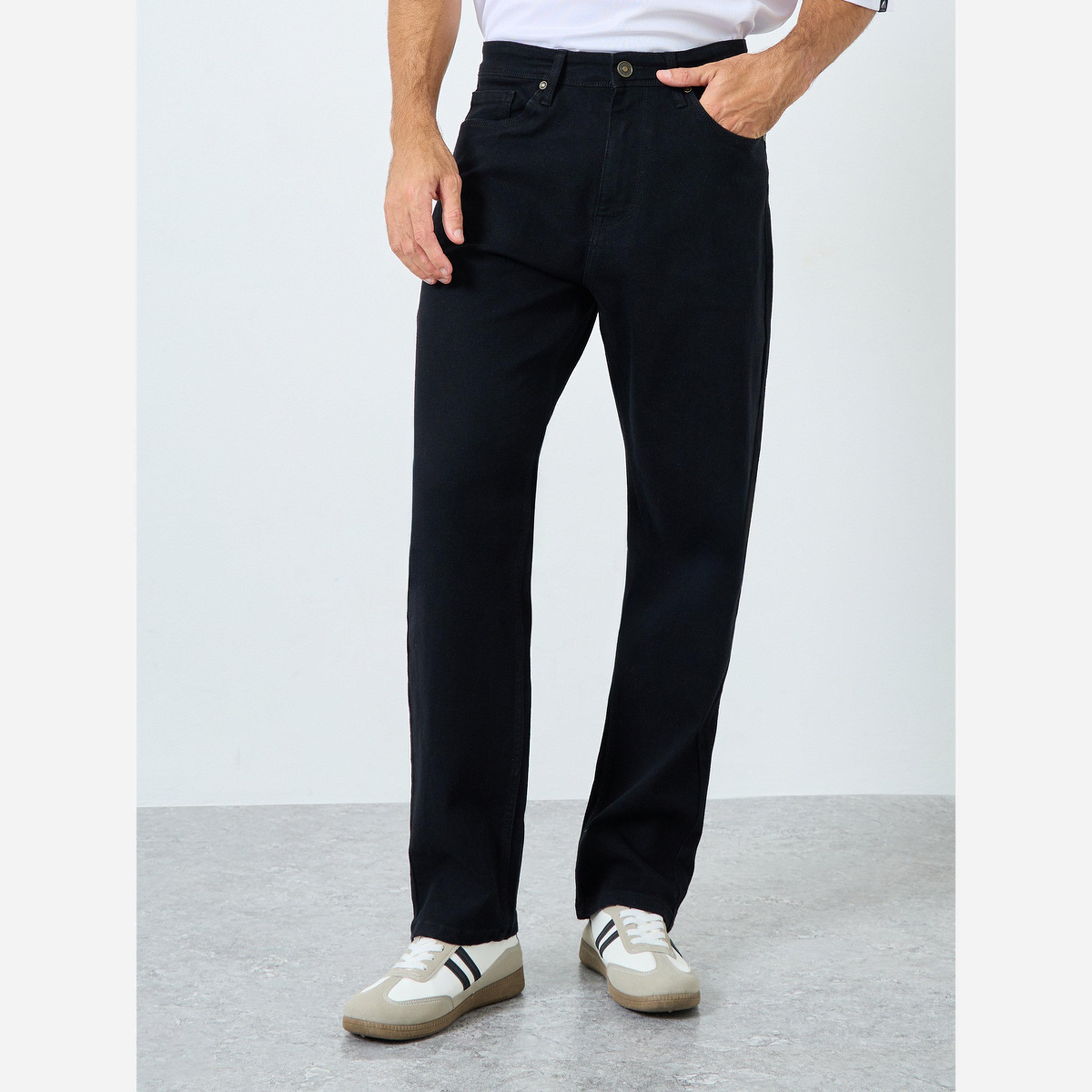 ستايلي - بنطال جينز مطاط قطن بخمسة جيوب قصة مريحة-men-clothing-bottoms-jeans-image-1